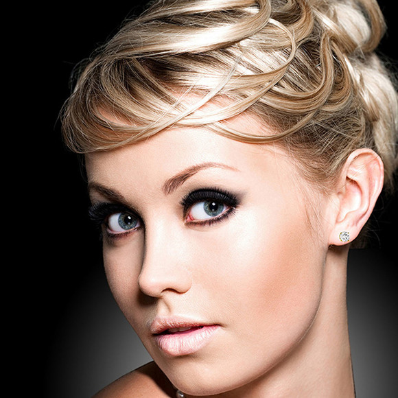 14K. GOLD STUD EARRINGS WITH 1.50 CT. NATURAL DIAMONDS (Yellow Gold) - Picture 3 of 5